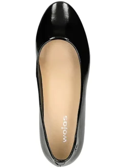 Wojas Leder-Ballerinas in Schwarz