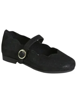 vertbaudet Leder-Ballerinas in Schwarz Hot