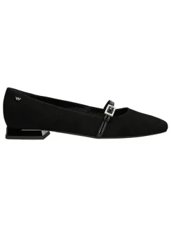 Wojas Leder-Ballerinas in Schwarz New