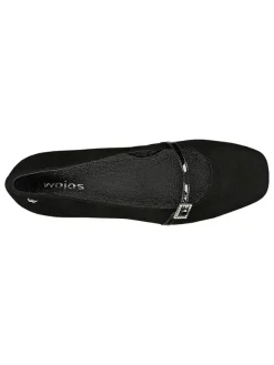 Wojas Leder-Ballerinas in Schwarz New