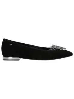 Wojas Leder-Ballerinas in Schwarz