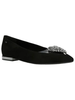 Wojas Leder-Ballerinas in Schwarz