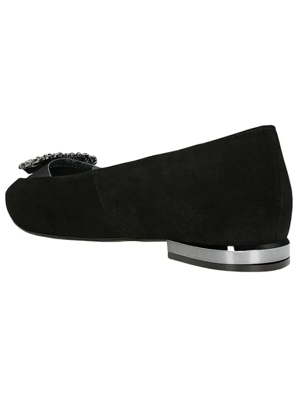 Wojas Leder-Ballerinas in Schwarz