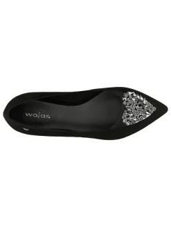 Wojas Leder-Ballerinas in Schwarz