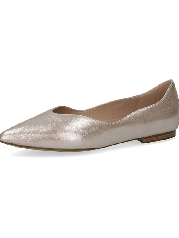 Caprice Leder-Ballerinas in Taupe>Damen Ballerinas