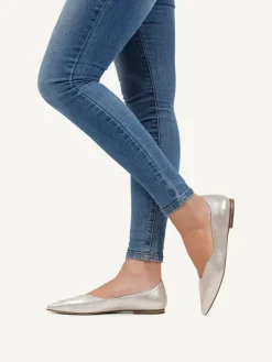 Caprice Leder-Ballerinas in Taupe><noscript><img width=