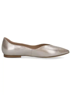 Caprice Leder-Ballerinas in Taupe><noscript><img width=