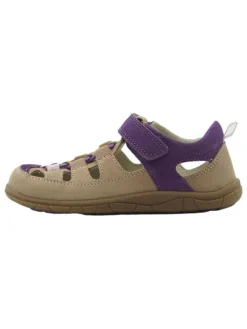 lamino Leder-Barfuß-Halbsandalen in Lila/ Beige Outlet