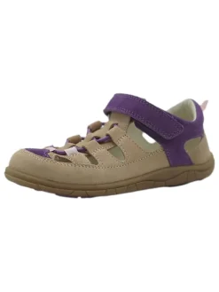 lamino Leder-Barfuß-Halbsandalen in Lila/ Beige Outlet
