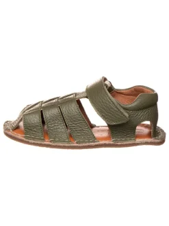 lamino Leder-Barfußsandalen in Khaki Clearance