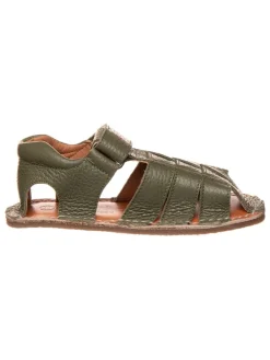 lamino Leder-Barfußsandalen in Khaki Clearance
