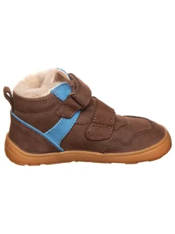 bisgaard Leder-Barfußschuhe in Braun/ Hellblau>Kinder Stiefel & Boots·Boots|Stiefel & Boots
