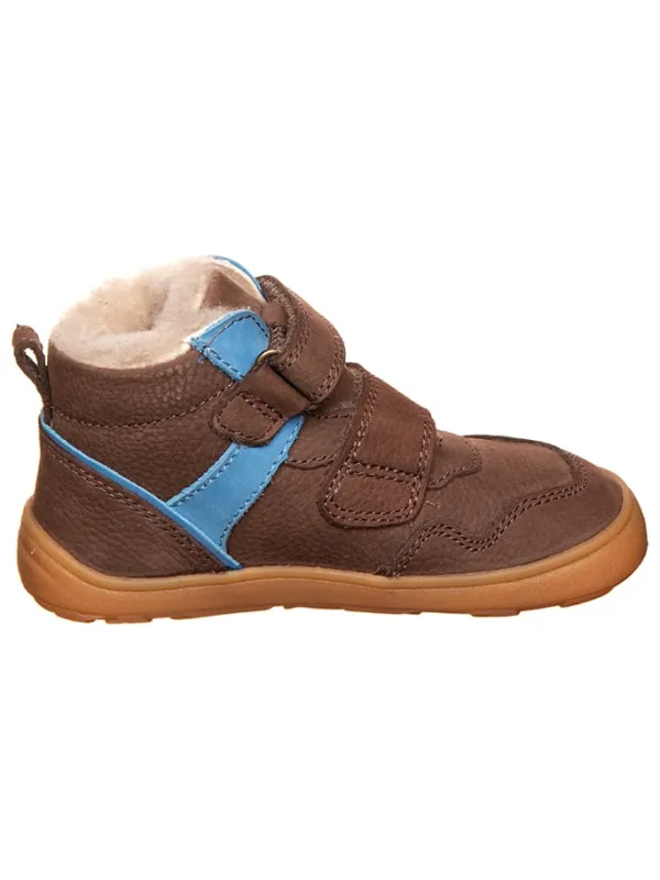 bisgaard Leder-Barfußschuhe in Braun/ Hellblau>Kinder Stiefel & Boots·Boots|Stiefel & Boots