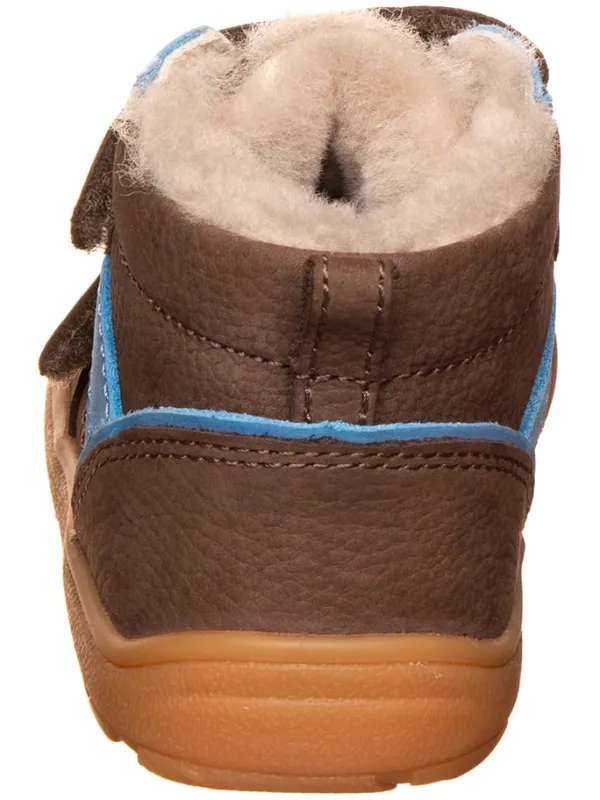 bisgaard Leder-Barfußschuhe in Braun/ Hellblau>Kinder Stiefel & Boots·Boots|Stiefel & Boots