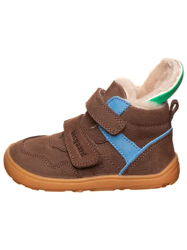 bisgaard Leder-Barfußschuhe in Braun/ Hellblau>Kinder Stiefel & Boots·Boots|Stiefel & Boots