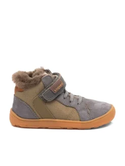 bisgaard Leder-Barfußschuhe "Rafael" in Grau/ Khaki Hot