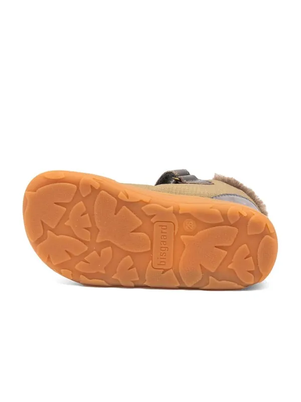 bisgaard Leder-Barfußschuhe "Rafael" in Grau/ Khaki Hot