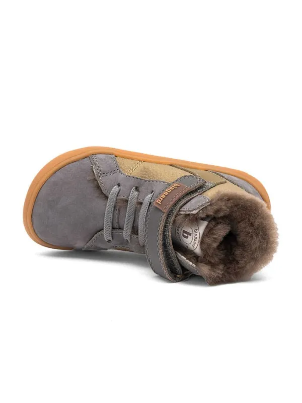bisgaard Leder-Barfußschuhe "Rafael" in Grau/ Khaki Hot