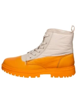 Calvin Klein Leder-Boots in Orange/ Beige Hot