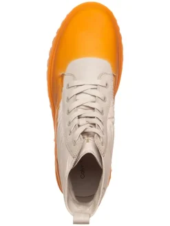 Calvin Klein Leder-Boots in Orange/ Beige Hot