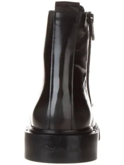 Calvin Klein Leder-Boots in Schwarz Hot