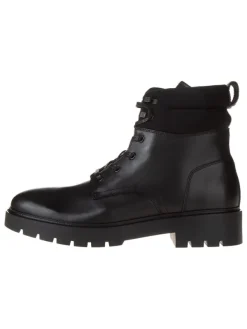 Calvin Klein Leder-Boots in Schwarz Sale