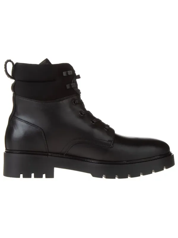 Calvin Klein Leder-Boots in Schwarz Sale