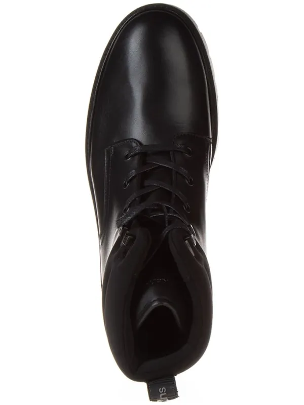 Calvin Klein Leder-Boots in Schwarz Sale