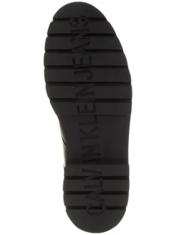 Calvin Klein Leder-Boots in Schwarz Sale