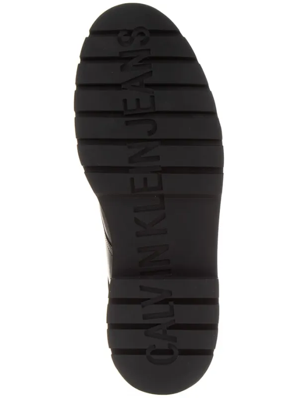 Calvin Klein Leder-Boots in Schwarz Sale