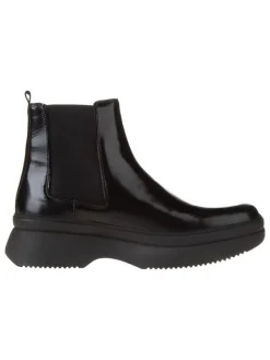 Calvin Klein Leder-Chelsea-Boots in Schwarz Sale