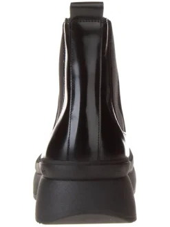 Calvin Klein Leder-Chelsea-Boots in Schwarz Sale