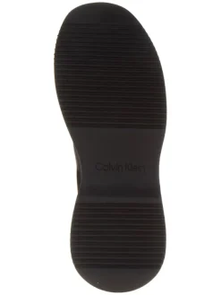 Calvin Klein Leder-Chelsea-Boots in Schwarz Sale