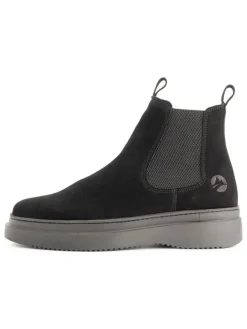 TRAVELIN' Leder-Chelsea-Boots in Schwarz>Herren Stiefel & Boots