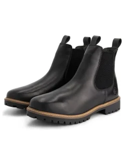 TRAVELIN' Leder-Chelsea-Boots in Schwarz New