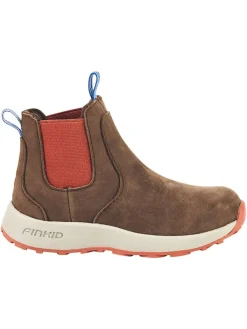 finkid Leder-Chelsea-Boots "Saapas" in Braun/ Orange>Kinder Stiefeletten·Chelsea Boots