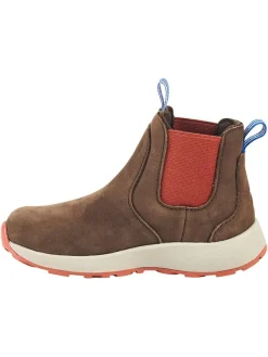 finkid Leder-Chelsea-Boots "Saapas" in Braun/ Orange>Kinder Stiefeletten·Chelsea Boots