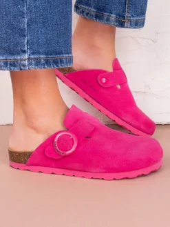 BABUNKERS Family Leder-Clogs in Fuchsia>Damen Clogs & Pantoletten