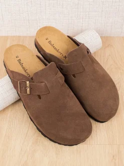 BABUNKERS Family Leder-Clogs in Hellbraun