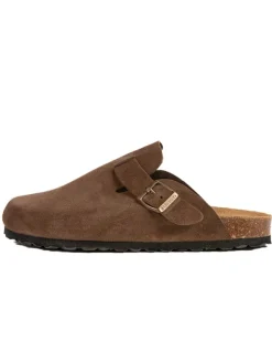 BABUNKERS Family Leder-Clogs in Hellbraun