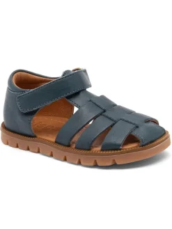bisgaard Leder-Halbsandalen in Dunkelblau New