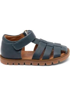 bisgaard Leder-Halbsandalen in Dunkelblau New