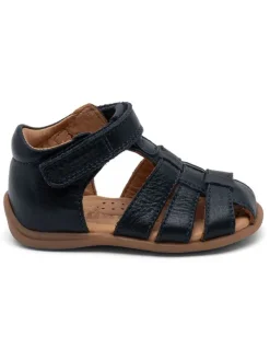 bisgaard Leder-Halbsandalen in Dunkelblau New