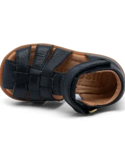 bisgaard Leder-Halbsandalen in Dunkelblau New
