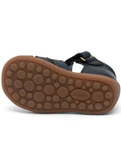 bisgaard Leder-Halbsandalen in Dunkelblau New