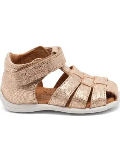 bisgaard Leder-Halbsandalen in Gold Hot