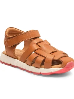bisgaard Leder-Halbsandalen in Hellbraun Discount