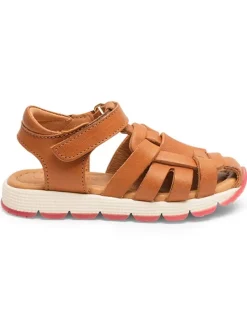 bisgaard Leder-Halbsandalen in Hellbraun Discount