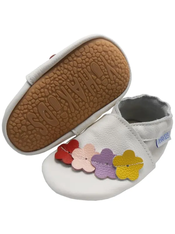 Yihakids Leder-Krabbelschuhe in Weiß Online