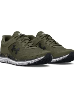 Under Armour Leder-Laufschuhe in Khaki Best